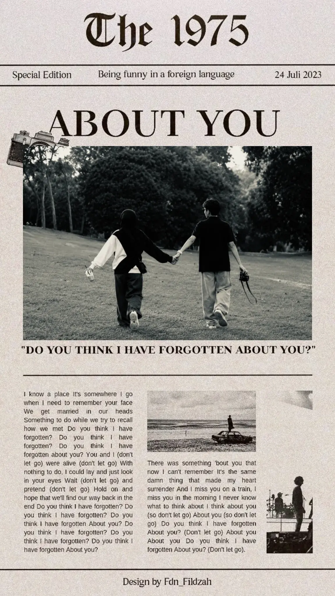 The 1975 About You Newspaper template preview