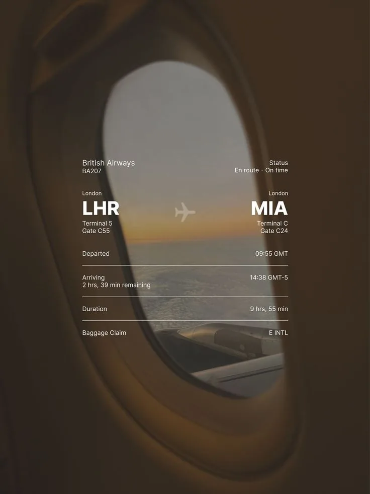 Flight Status Memory template preview