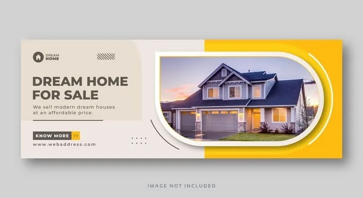 Modern Dream Home Real Estate Banner template preview