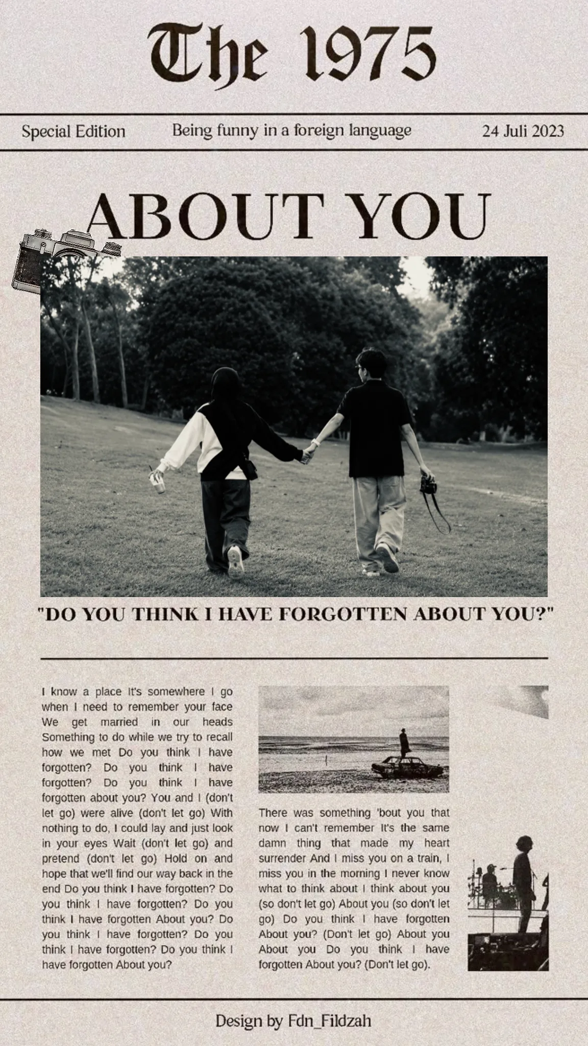 The 1975 About You Newspaper template preview
